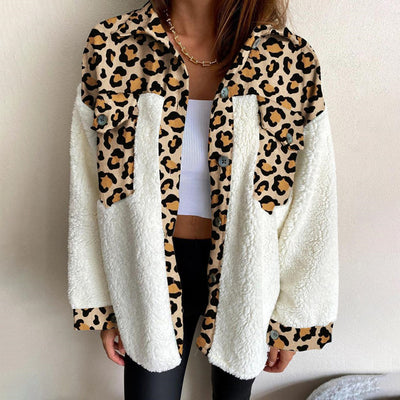 Chaqueta Polar Mujer Estampado Leopardo Suave - Image 3