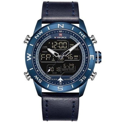 Reloj Deportivo Militar NAVIFORCE 9144 - Analógico Digital Dorado con Correa de Cuero - Image 5