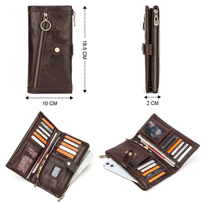 Billetera Larga Multifuncional de Cuero para Hombre - Image 3