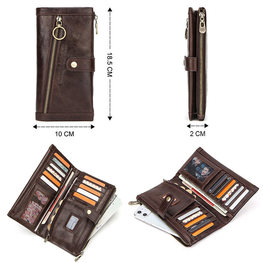 Billetera Larga Multifuncional de Cuero para Hombre - Image 3