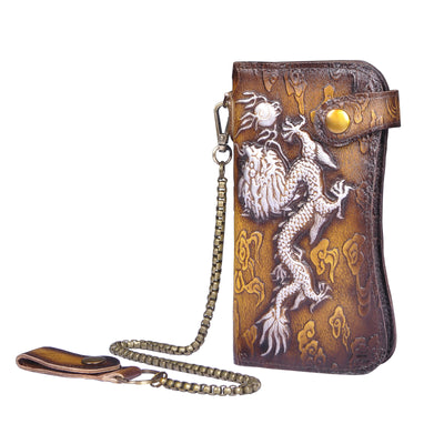 Cartera de Cuero Genuino con Diseño Dragón Tigre - Image 10