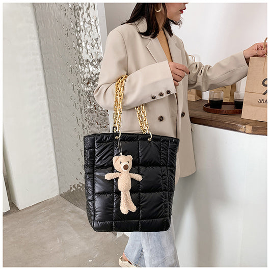 Bolso Tote de Cuero con Cadena Gruesa - Cartera Shopper de Gran Capacidad para Mujer - Image 7