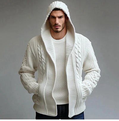 Cardigan Tejido Trenzado para Hombre - Estilo Europeo y Americano - Image 11
