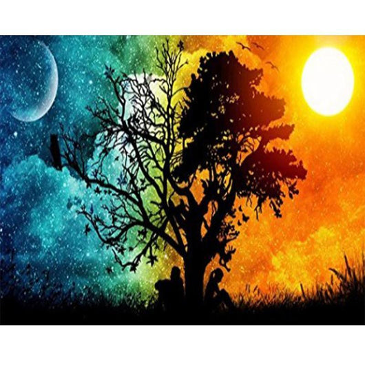 Pintura de Diamantes 5D - Día y Noche