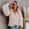 Blusa Suelta con Cuello en V y Mangas Farol