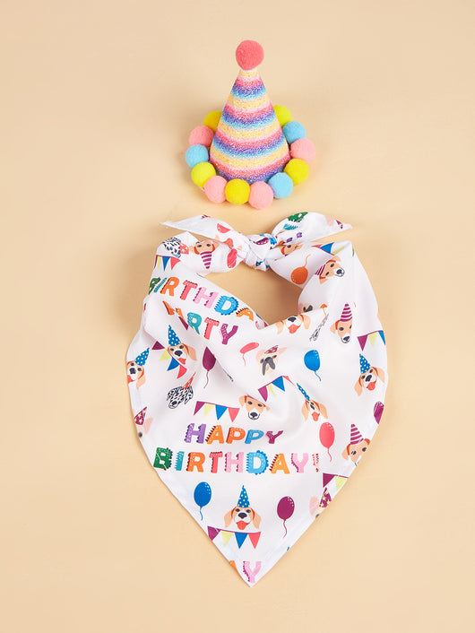 Babero Triangular Estampado con Diseño de Perrito para Cumpleaños - Image 10