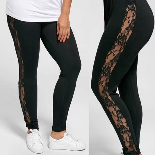 Leggins Tallas Grandes con Encaje Calado Sexy - Image 2