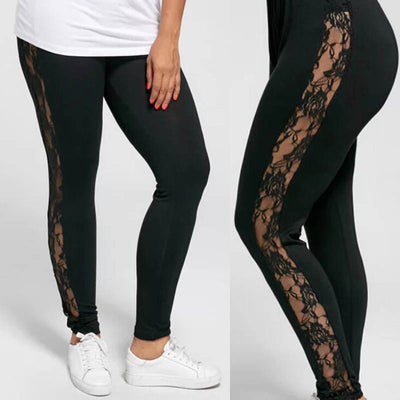 Leggins Tallas Grandes con Encaje Calado Sexy - Image 2