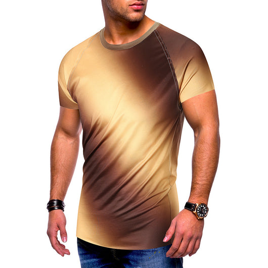 Playera de Manga Corta con Estampado Degradado - Image 5