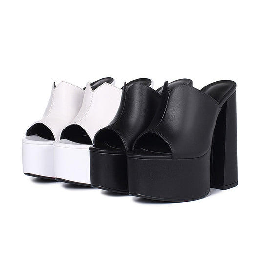 Sandalias Plataforma Tacón Super Alto en Cuero Premium Impermeable - Image 5