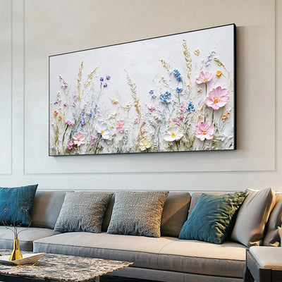 Cuadro Decorativo Flores 3D con Técnica Paleta - Arte Moderno para Sala de Estar - Image 11