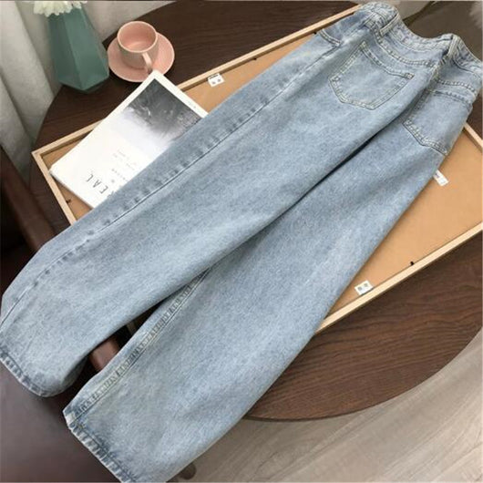 Jeans Rectos de Talle Alto Lavado para Mujer - Image 9