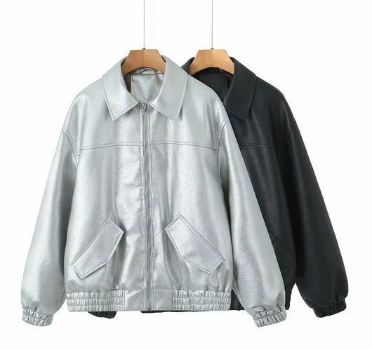 Abrigo de Cuero PU Americano para Mujer - Image 7