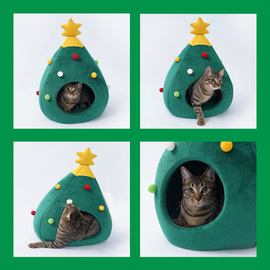 Cama Cueva Térmica para Gatos y Perros - Nido Navideño Cómodo y Lavable - Image 5