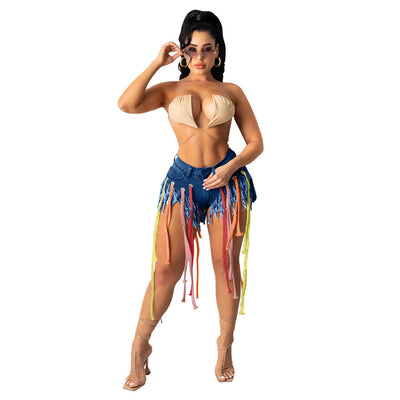 Shorts de Mezclilla con Alta Elasticidad y Cordones - Image 8