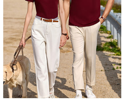 White short-sleeve polo shirt for men, made from a mercerized cotton blend with a three-button placket. - Image 12