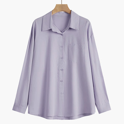 Blusa Blanca Clásica de Manga Larga para Mujer - Primavera - Image 17