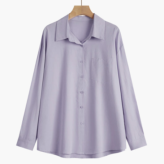 Blusa Blanca Clásica de Manga Larga para Mujer - Primavera - Image 17