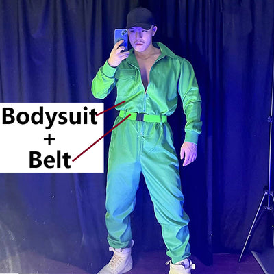 Traje Hip Hop para Cantante Unisex - Estilo Discoteca Verde - Image 7