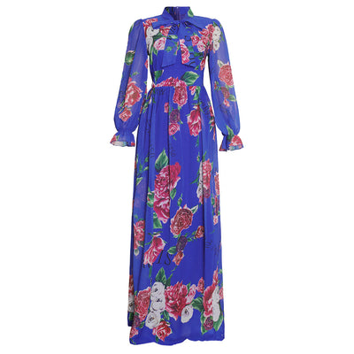 Vestido Largo Africano de Gasa con Estampado y Falda Amplia para Mujer - Image 14