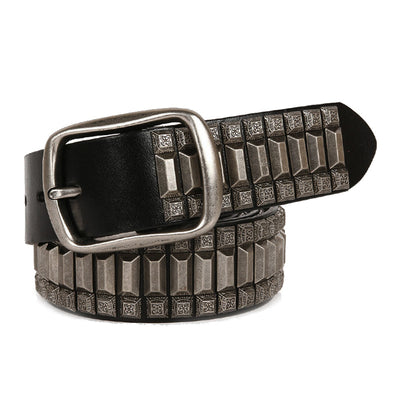 Cinturón Hip-Hop Pagoda Retro con Remaches de Cuero Genuino Unisex - Image 16