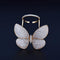 High Quality Fashionable Unique Adjustable Ring Micro Paved Shining CZ Movable Butterfly Shape Jewelry For Party Gift Gold 7
