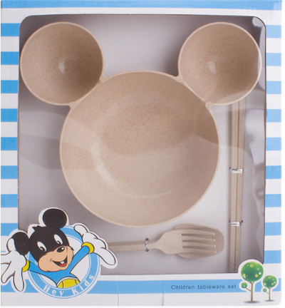 Juego de Comida Infantil Mickey Mouse en Fibra de Trigo - Plato, Cubiertos y Palillos - Image 18