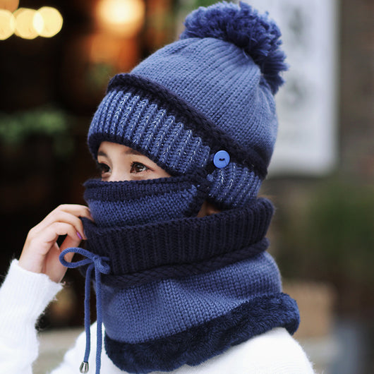 Gorro de Invierno para Mujer con Máscara Facial - Lana Gruesa Térmica Impermeable - Image 8