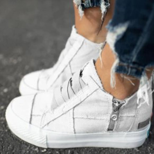 Zapatos de Lona con Elástico y Tacón Plano - Image 12
