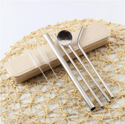 Set de 6 Pajitas de Acero Inoxidable Reutilizables - Image 6