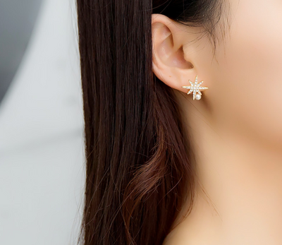 Aretes Asimétricos de Estrellas y Perlas - Estilo Coreano y Europeo - Image 7