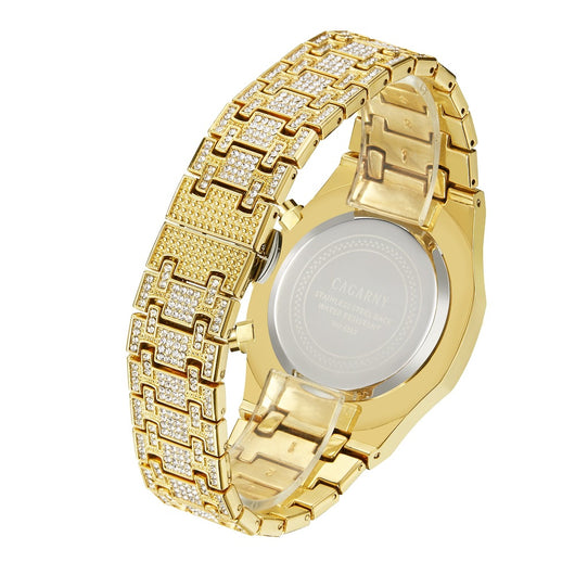 Reloj Empresarial Shang Sports para Hombre con Oro y Diamantes - Image 8