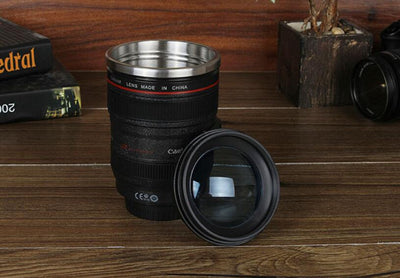 Taza Mezcladora Automática con Diseño de Lente de Cámara - 300ml Acero Inoxidable - Image 2