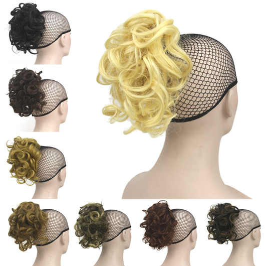 Peluca Rizada Voluminosa con Extensiones y Bolsa de Pelo