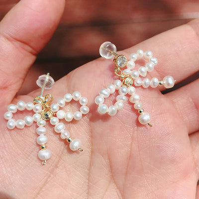 Aretes de Perla con Moño - Image 7