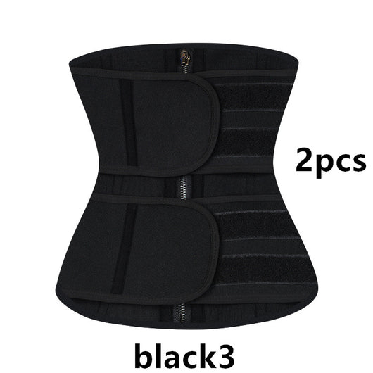 Grey and black women's waist trainer with multiple hook-and-eye closures and adjustable velcro straps. - Image 5