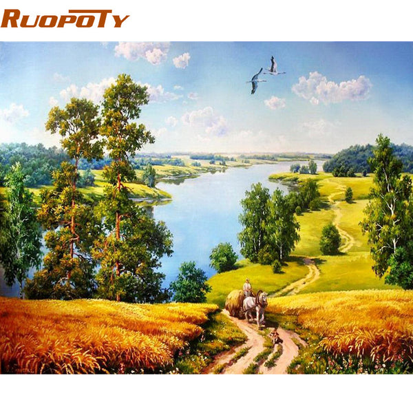 Cuadro Paisaje Otoñal Pintura por Números - Arte Moderno para tu Hogar