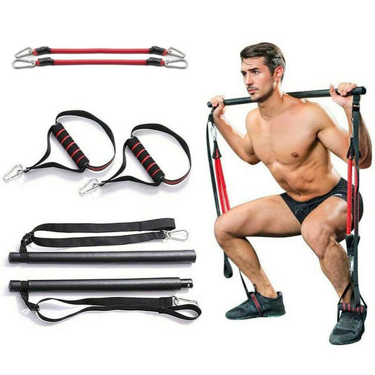 Kit de Barra Pilates con Bandas de Resistencia - Gimnasio Portátil para Casa