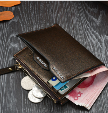 Billetera Corta para Hombre Bogesi - Cartera Compacta con Monedero - Image 3