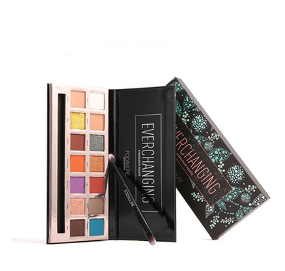 Paleta de Sombras 14 Colores Tropical con Pincel - Tonos Cálidos Mate y Perla - Image 5