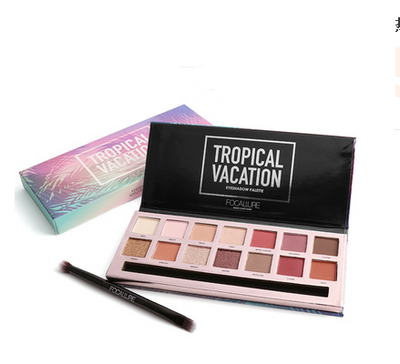 Paleta de Sombras 14 Colores Tropical con Pincel - Tonos Cálidos Mate y Perla - Image 4