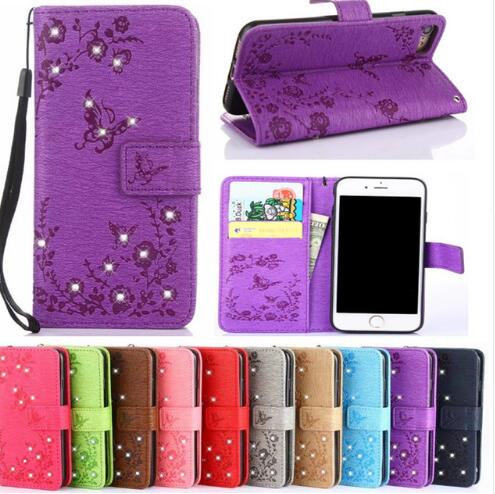 Funda Flip Papillon Brillante con Diamantes en Cuero PU