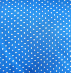 Tela de Algodón Artesanal Azul con Lunares Blancos