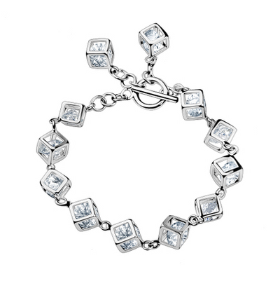 Pulsera de Cobre y Circón Dorado 3D - Chapado en Oro Blanco Estilo Coreano - Image 4