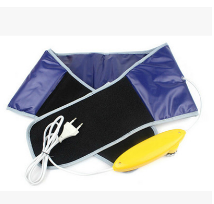 Blue and black sauna belt with a yellow control unit and white power cord, labeled 'Sauna Belt'. - Image 4