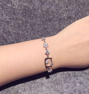 Pulsera de Plata 925 con Cristal - Diseño Minimalista Gato para Mujer - Image 4