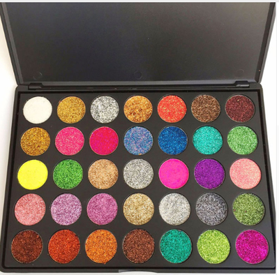 Paleta de Sombras Glitter con 35 Colores y Aplicador Incluido
