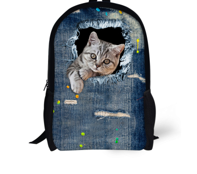 Mochila Escolar 3D Gato Adorable - Mochila Denim para Niños y Niñas - Image 15