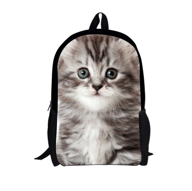 Mochila Escolar 3D Gato Adorable - Mochila Denim para Niños y Niñas - Image 3