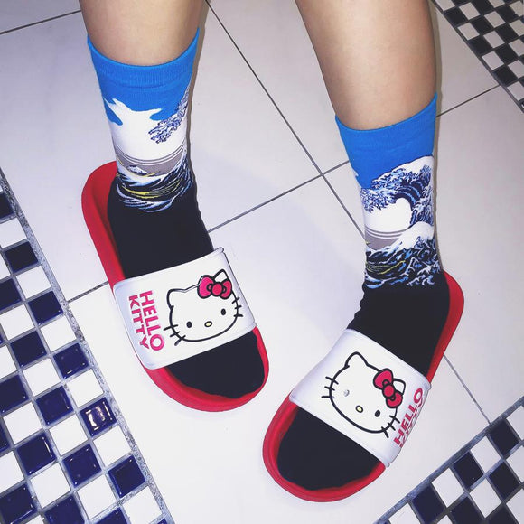 Calcetines de Algodón para Hombre con Arte Abstracto Madonna y Cupido
